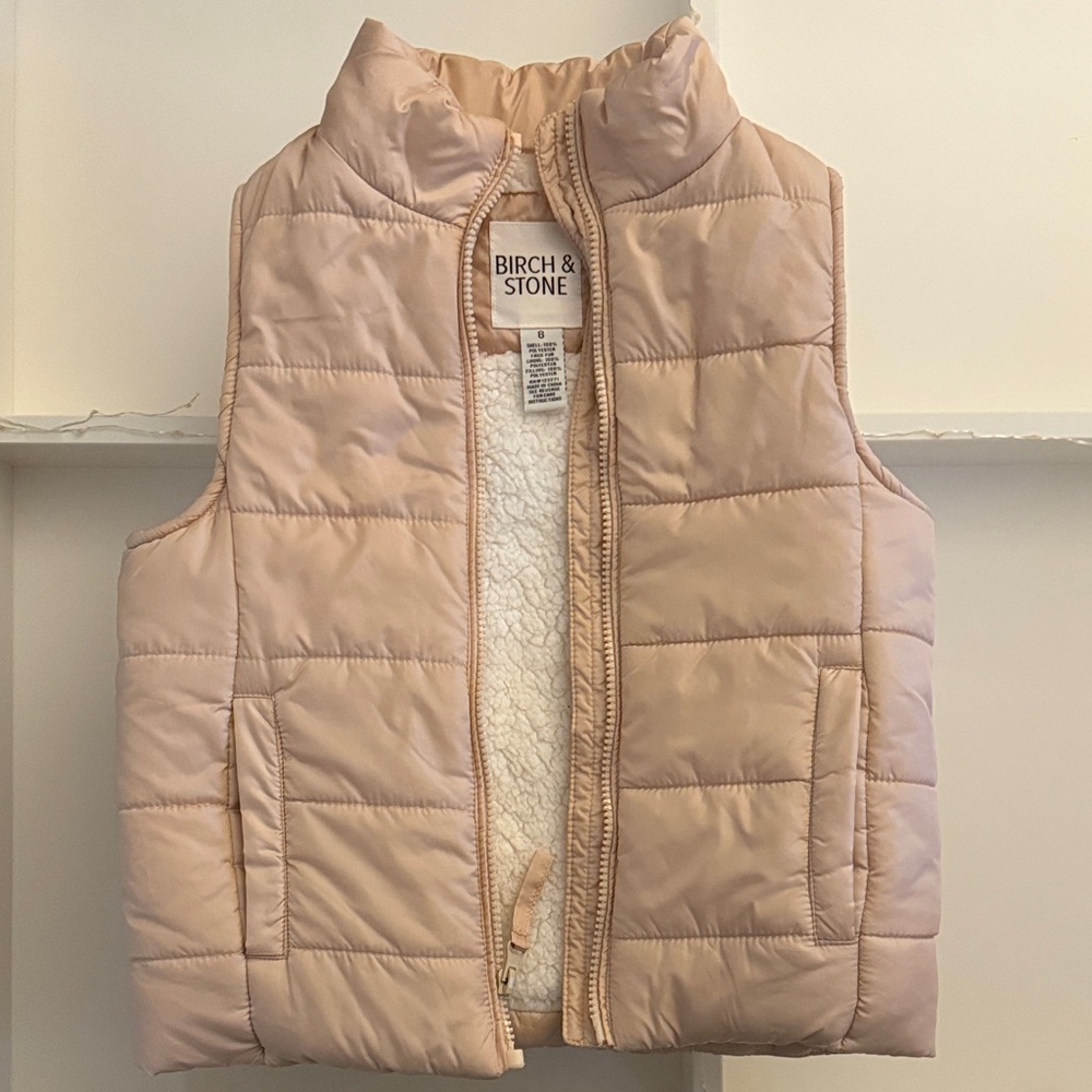 Birch & Stone Kids Beige Quilted Vest